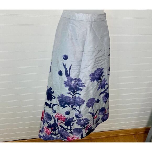 Ashro White Floral Print Asymmetrical Skirt - Picture 2 of 12